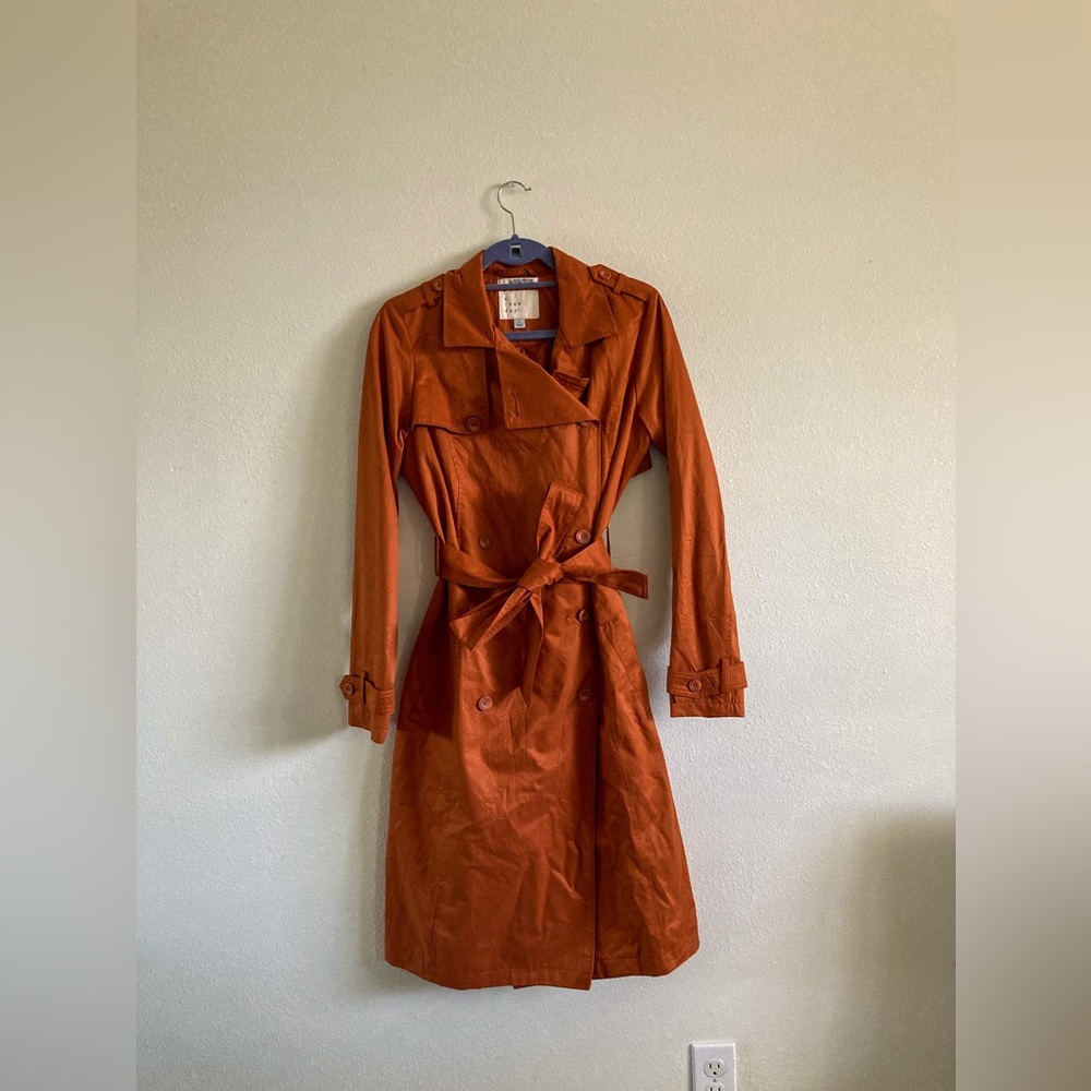 A New Day - Deep Orange/Rust Colored Trench Coat